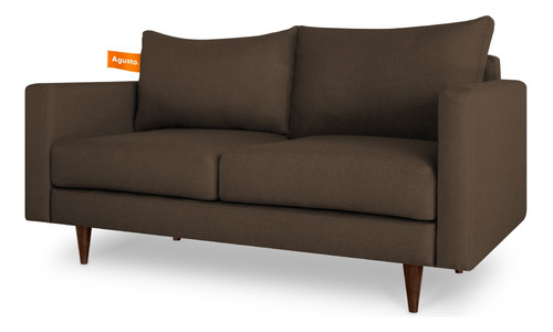 Agusto A1 - Sofá Loveseat Sillón 2 Plazas Moderno Para Sala Color Chocolate Diseño de la tela Lisa