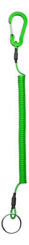 2 Cordones De Pesca Retráctiles Seguros En Espiral, Verde