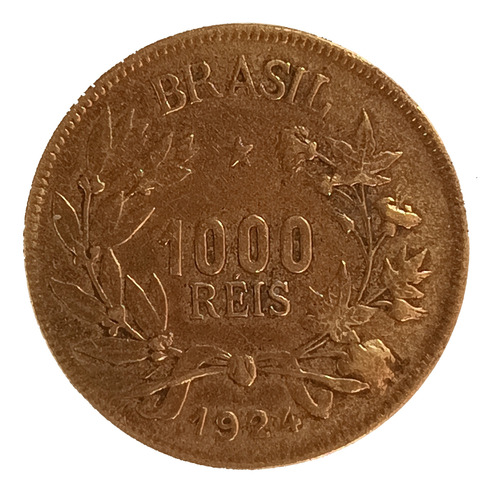 Brasil 1000 Reis 1924 Bueno Km 525