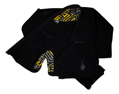 Kimono Jiu Jitsu Conflict Traçado Adulto Calça Em Ripstop Preto A4