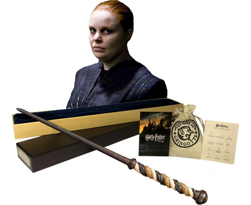 Varita Alecto Carrow (mortifago) Caja + Saco - Harry Potter