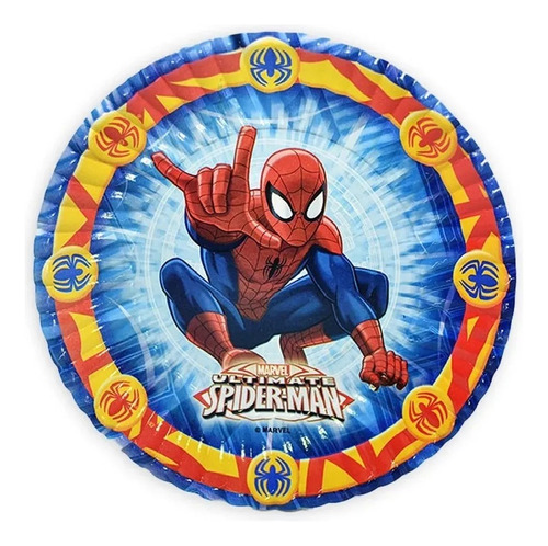 Plato De Cumpleaños Estampado X 8 Un - Spiderman