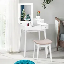 Comprar Exclusivo Tocador Con Espejo Retráctil Y Cajones Vanity Desk