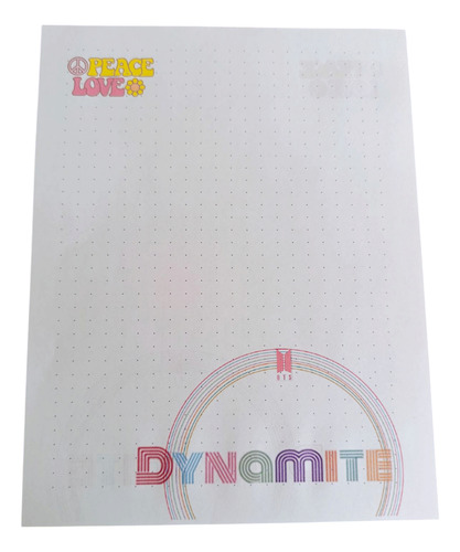 Bts 50 Hojas Para Carpeta Mod. Dynamite Impresion Doble Lado
