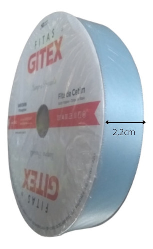 Fita De Cetim Nº5 Larg 22mm Rolo C/ 50m - Várias Cores Cor Azul Natier Cor Nº112