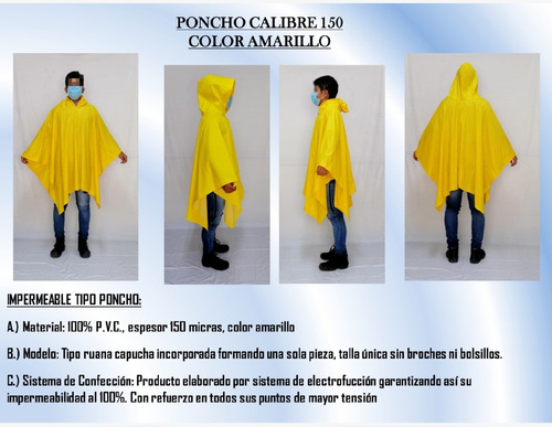 Poncho Amarillo Pvc 150 Micras