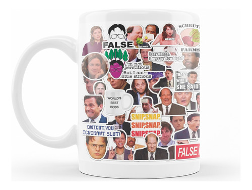 Taza The Office Diseño Stickers Collage Meme Cerámica Impo