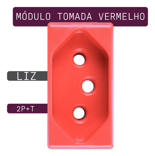 Tomada 2p+t 20a/250v Vermelha