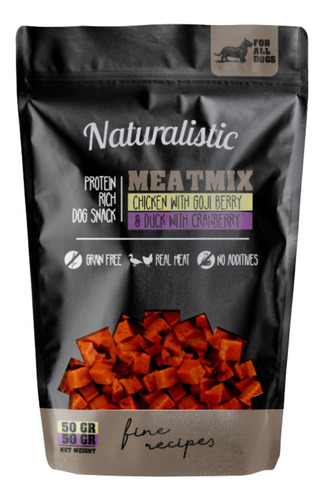 Naturalistic Snack Meatmix Pollo Y Pato 100gr Pethome