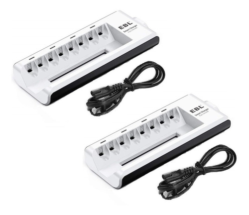 2 Cargador Múltiple Para 8 Baterias Recargables  Aa Ó Aaa