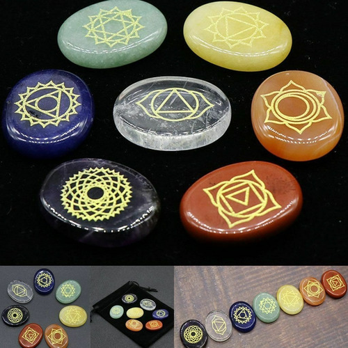 7 Piedras Chakras Meditación, Reiki, Energia, Cuarzos