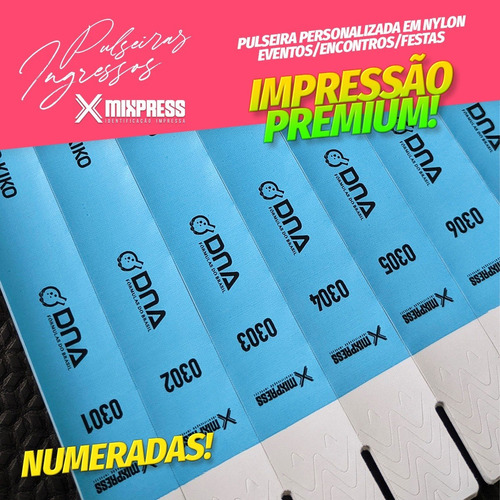 Imagem 1 de 6 de Pulseira Segurança Nylon Personalizada Premium . 100 Unids