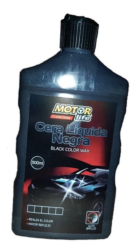 Cera Para Auto Líquida Color Negro 500ml Motorlife