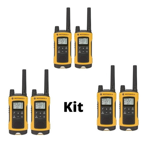 Walkie-talkie Motorola Talkabout T400MC de 6 radios - amarillo y negro 120V/240V
