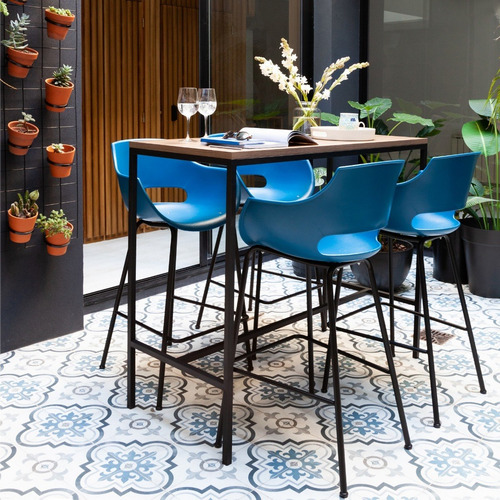 Imagen 2 de 3 de Banqueta Asiento Frida Base Negra Diseño Rossi Garantía