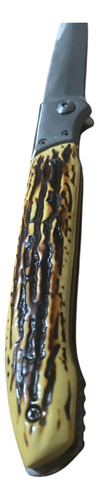 Cuchillo Plegable Automático 30 Cm Mango Ciervo Nuevo