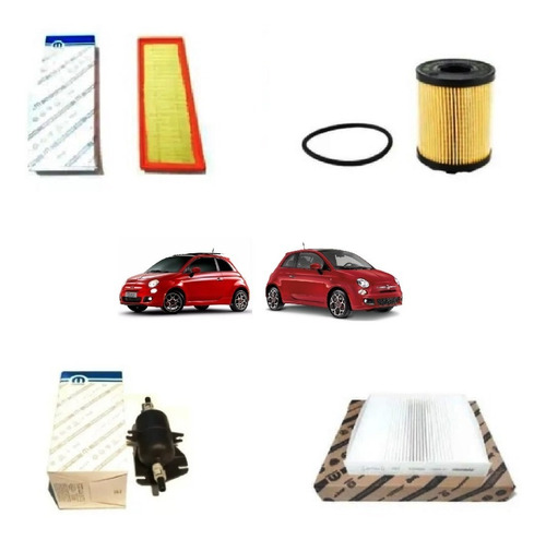 Kit 4 Filtros Fiat 500 1.4 16v Multiair Sport Lounge Orig