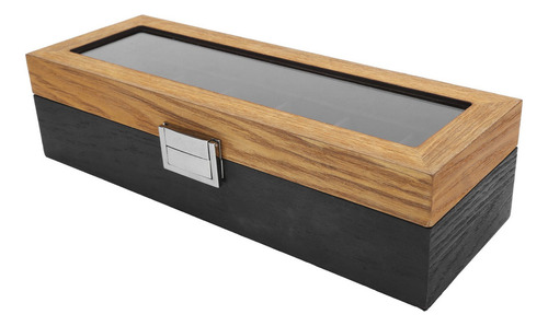 Caja De Almacenamiento Para Relojes De Madera Maciza Con 6 R