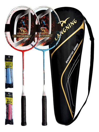 Juego 2 Raqueta Badminton Completo Carbono Incluye 3 1 U4