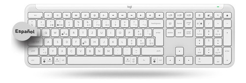Teclado Inalámbrico Logitech Signature Slim K950 Blanco Idioma Español Latinoamérica