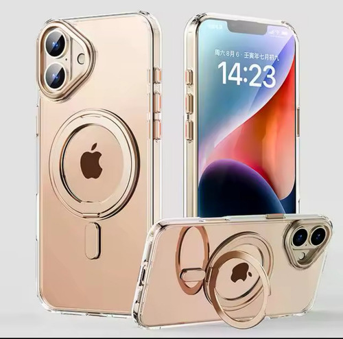 Capa Magsafe Com Suporte De Anel 360graus De Rotação P 16pro