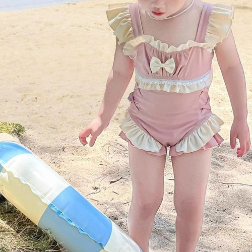 Traje De Baño Para Niñas, Ropa Infantil Transpirable Con Vol