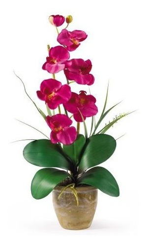 Arreglo De Flor De Seda Orquidea Phalaenopsis De Un Solo Ta