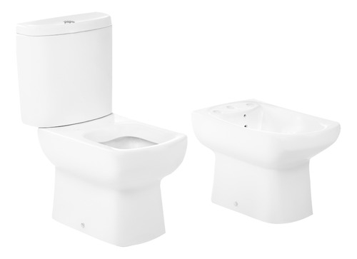 Juego Inodoro Largo Deposito Bidet 3 Orif Dama Senso Roca