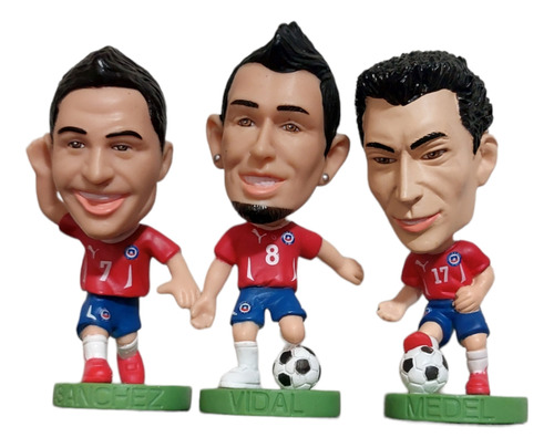 Blister 3 Figuras Selección Chilena Vidal - Sanchez - Medel