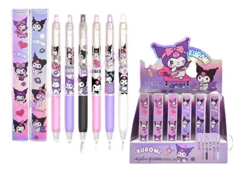 Bolígrafo Kuromi Pluma Individual Sanrio 36 Pzs