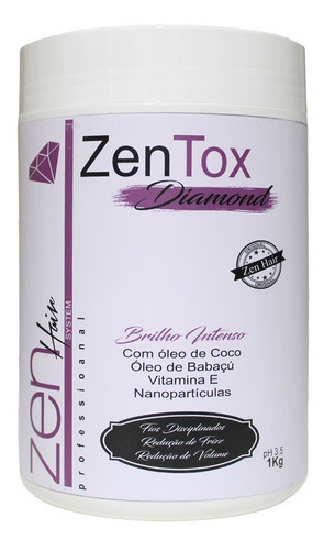 Bttox Diamond Zen Hair Zen Tox 1000gr Qualquer Cor Moderada