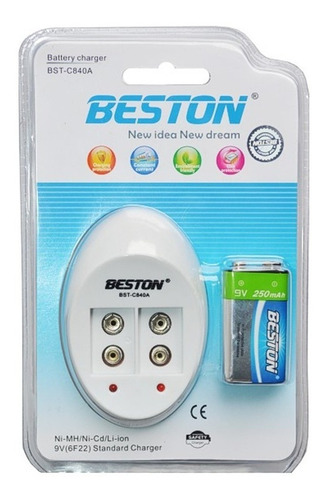 Cargador Mas Pila 9v Beston C818 Pila De 250 Mah