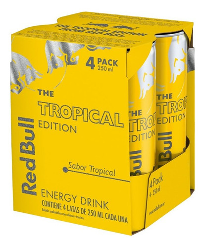 Red Bull Energy Drink Tropical 250ml Lata X4 Red Bull