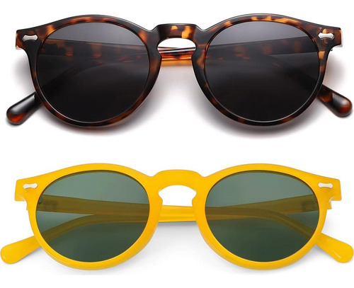 Gleyemor Gafas De Sol Polarizadas Uv400 Redondas Unisex
