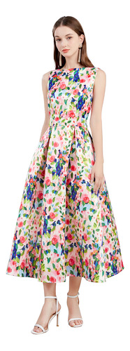 Elegantes Vestidos De Jacquard Floral Para Fiesta De Noche,