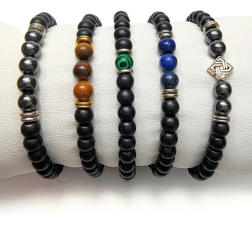Pulseras De Hombre O Mujer Con Piedras Naturales