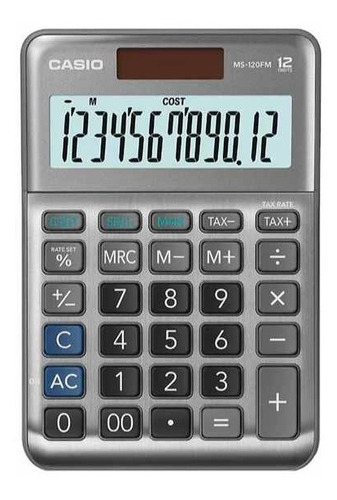 Calculadora De Escritorio Casio Ms-120fm 12 Digitos Color Gris metálico