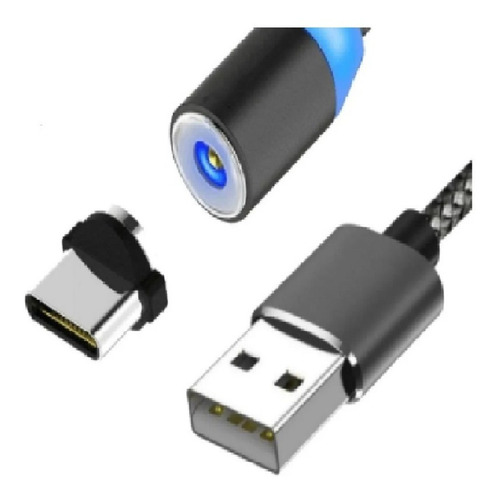 Imagen 2 de 3 de Cable Magnético Carga Usb Tipo C Punta Imantada 360 Android