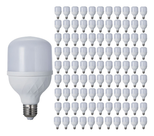 100 Pack Foco De Alta Potencia 10w Luz Fría Led 6500k E27 Blanco Frío