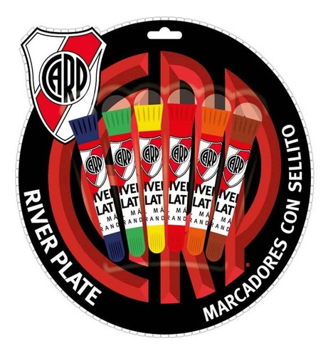 Blow Pen River Plate Marcadores C/ Sellitos 6 Colores Cresko