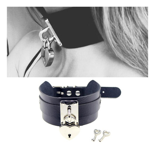 Collar De Cuero Negro Con Remaches Para Mujer Y Ho Style O