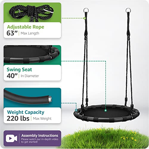 Sorbus Spinner Swing Columpio Redondo Para Niños Indoor Mat