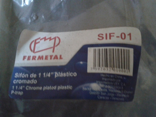Sifon Plastico Cromado Para Lavamanos 1 1/4