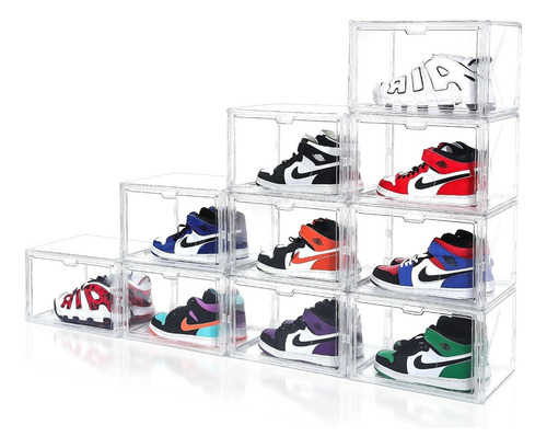 Caja Para Zapatos Transparente Organizador Lateral Apilable Lisa