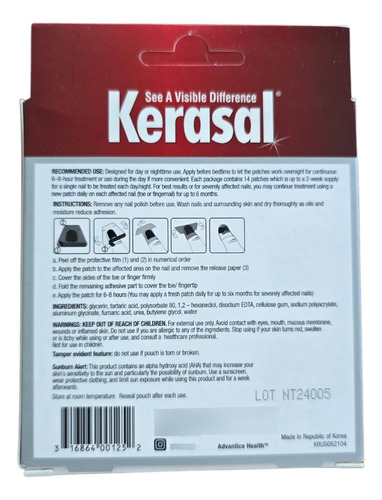 Parches Kerasal Reparador De Uñas Multi-accion Hongos Y +