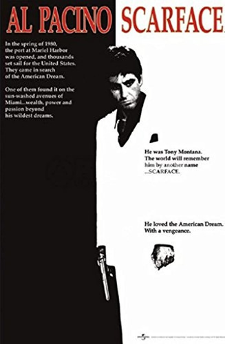 Póster De La Película De Scarface (al Pacino, Blanco Y Negro