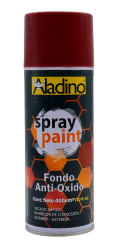 Pintura Spray Fondo Antióxido Aladino 400cc Rojo