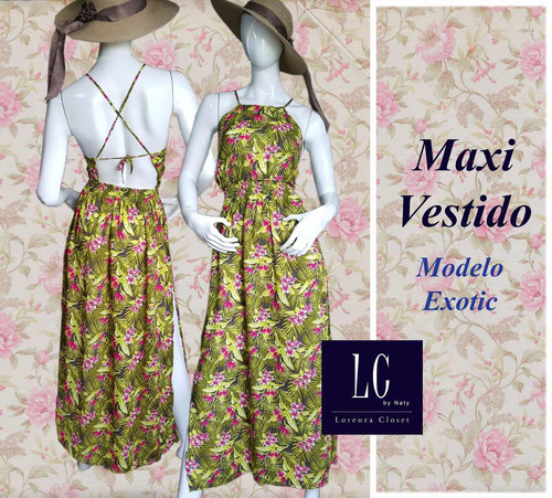 Sexy Y Coqueto Maxi Vestido  Exotic (moda Mujer)