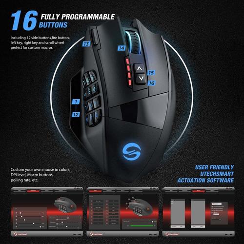 Ratón Inalámbrico Utechsmart Venus Pro Rgb Light