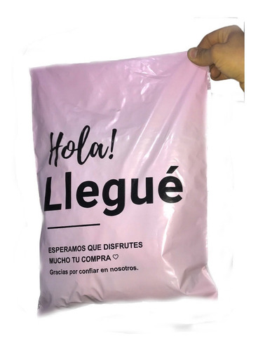 Imagen 1 de 3 de Bolsas Ecommerce Inviolable Regalo 30x45 Hola Rosa X50u